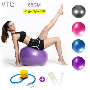 VTTO 65cm Yoga Ball Fitness Balls Sports Pilates Fitball Exercise Training Workout Massage Ball Gym ball With Pump