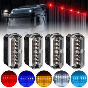 KEVANLY | 1/4pcs Solar Powered LED Warning Light Wireless Side Mark Light LED Strobe Anti-collision Safety Lamp For Truck Trailer SUV Car
