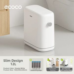 ecoco | Automatic Adsorption & Packing Bathroom Trash Can Narrow Space