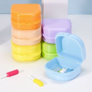 1/2/3 Pcs Portable Tooth Storage Box Orthodontic Braces Plastic Organizer Box Orthodontic Braces Denture Cleaning Storage Box