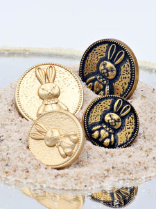 Nút Kim Loại Hình Thỏ Dễ Thương Nút Tròn Nhỏ Nút Túi Áo Khoác Len Nút Áo Sơ Mi Nút Trang Trí Nút Túi Nút Quần Áo