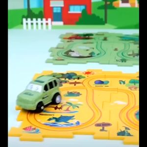 Ahoky - Mainan Mobil Pesawat DIY Track Puzzle Bergerak Otomatis Fleksibel