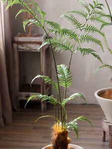 Large Golden Boston Fern Artificial Plant – Realistic Indoor Decorative Fern for Home or Office Landscape Plants