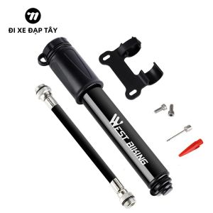 Bơm Xe Đạp Hợp Kim Nhôm Mini WEST BIKING 100PSI - Máy Bơm Hơi Lốp Không Khí Cầm Tay Bằng Tay Cho Van Valve Schrader Presta MTB Road Cycling