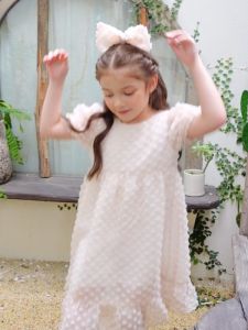 Váy công chúa ngắn tay cho bé gái Bigfox Miss Meow size đại mặc hè dáng babydoll tay phồng vải xô cỡ trẻ em 3-11 tuổi