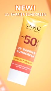 OMG Oh My Glow Bright Tone Up UV Barrier Sunscreen SPF 50 PA++ 25ml | Acne & Oil Control | OMG Sunscreen | Sunblock Wajah