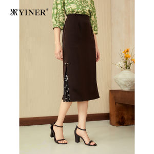 YINER | Elegant Traditional Printed Pleated Midi Skirt