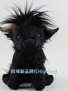 25cm Simulation Highland Cow Plush Animal Doll Soft Stuffed Highland Cow Plush Toy Kawaii Kids Baby Gift Toy Home Room Decor