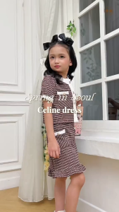 (SPESIAL KEMERDEKAAN) MARVES Celine Set Setelan Baju Rok Anak Perempuan Korean Style Bahan Knit Usia 2 Hingga 14 Tahun