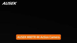 AUSEK 4K Action Camera 60FPS Video Record Anti-Shake Dual Screen 170° Ultra wide-angle WIFI Waterpfoof Outdoor Cycling Go Pro Sport Camera Vlog Recording Camera 户外运动相机