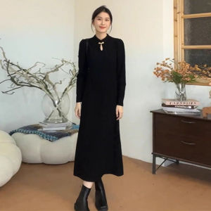 Karrar betsey | Áo Dài Qipao Phong Cách Hiện Đại Màu Đen cho Nữ