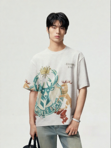 Jack Jones | NBA Collab Short Sleeve Loose Round Neck Letter Embroidery Comfortable Versatile Mens T-shirt