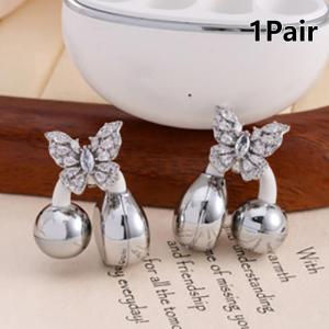 Headphone Diameter Buckle 1Pair Shiny Zircon Decor Drop Resistant Fashion Headset Ornament for Music Concert Attending