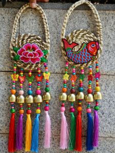Handwoven Tassel Car Bell Ornament Home Shop Decorative Accessories Yunnan Ethnic Style Wind Chimes Door Decoration