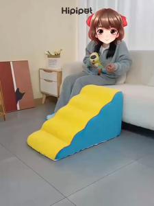 บันไดสัตว์เลี้ยง บันไดโซฟาข้างเตียง รุ่นแบบนุ่ม บันไดสุนัข หมา แมว ช่วยในการปีน ถอดซักได้ บันไดสุนัขและแมว Pet stair