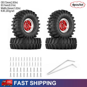 1.3 inch Beadlock Wheels and Tires Hex 7mm 4PCS for RC Crawler Car 1/18 1/24 Traxxas TRX4M Axial SCX24 Upgrade Parts