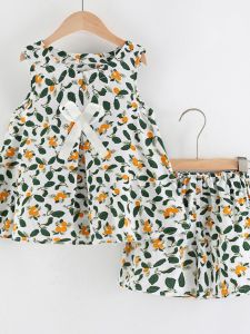 ข้อเสนอพิเศษ ฤดูร้อน ผ้าไหม ผ้าฝ้าย ชุดเด็กผู้หญิงชุดใหม่ 2023 มีสไตล์ สองชิ้น เด็กทารก เสื้อผ้าสําหรับสาวน้อย