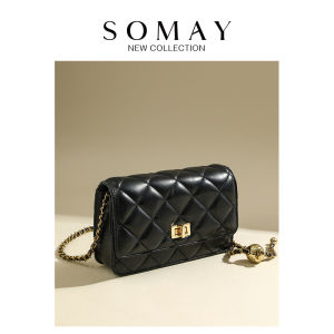 Somay | Stylish Quilted Chain Shoulder and Crossbody Bag for Women White Small