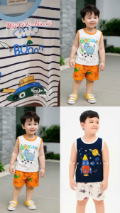 [9-25kg] Bộ thun lạnh ba lỗ Minky Mom cho bé trai bé gái