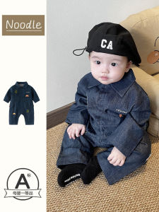 Korean Style Baby Spring Clothes Romper Long Crawling Suit One Year Old Children Celebratory Outfit Cotton Casual Wear
