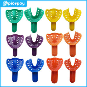 12pcs Dental Impression Trays Disposable Plastic Colorful Teeth Holder Dentist Materials For Adult And Children Oral Care Tools