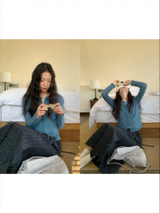 NIHAOKANONG | Áo Cardigan Knit Mohair Nhẹ Short Rộng Spring Summer