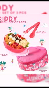 CPM Paket Usaha Rainbow Kiddy Set Of 4 Pcs (UnguHijauBiruPink) / Tas bekal makan