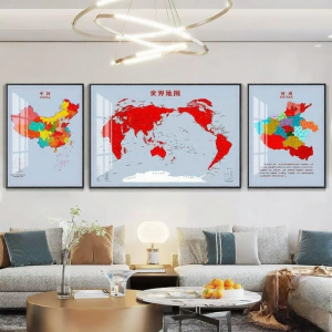 Decorative Mural Triptych for Living Room Sofa Background Office Study
