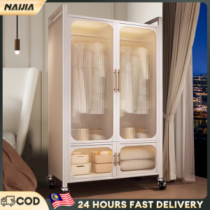 NAIJIA Iron Wardrobe With 4 Doors Almari Besar Almari Baju Almari Pakaian全鐵衣櫃