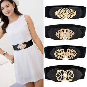 【Fast delivery 】Panda SJK Belt for Women Korean Style Belts Hip Chain Ladies for Dress Jeans Waist Plus Size Elastic Leather PU Luxury Metal Buckle Original Female Adjustable 2023 INS Gold Accessories Clothes Pin Strap tali pinggang perempuan