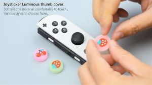 Elevate Your Switch OLED Experience Premium Joy-Con Thumb Grip Caps For Nintendo Switch 4PCS/Set Cute Kirby Cross D-Pad Button Caps Silicone Thumb GripsABXY Key Buttons Sticker Joystick Cover Caps for SwitchV1 V2/OLED/Lite/SteamDeck/R36S