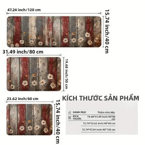 Thảm Trải Sàn Kiểu Mỹ VIKAMA Cho Nhà Bếp Dễ Dàng Làm Sạch Thảm Cửa Ra Vào Tiền Sảnh Trang Trí Nhà Cửa Thảm Polyester Chống Trượt Chống Thấm Nước