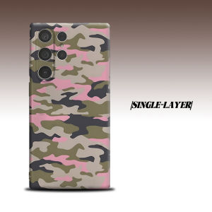 Pink Camo For Samsung Galaxy S26 S25 S24 A56 A36 Dual Layer Luxury Fashion Full Lens Protective Case