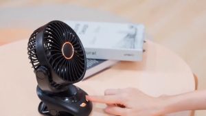 Portable Clip Fan 20000mAh Rechargeable USB Low Noise Fan LED with Light stroller fan electric mini Student Dormitory Travel outdoor fan