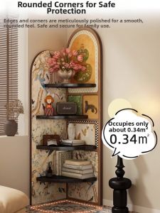 Vintage Corner Bookshelf Cabinet