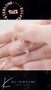 KC Jewelry S925 - Minimalist Ball/Star/Love/Cross/Dolphin/Diamond Drop Hoop Earrings