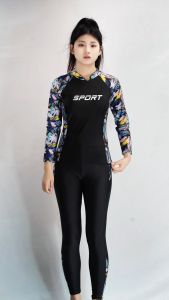 Boteyuwa ชุดว่ายน้ำผู้หญิง ชุดว่ายน้ำแขนยาว ขายาว ชุดว่ายน้ำแยกชิ้น ชุดว่ายน้ำกันUV ชุดว่ายน้ำกันแดด ชุดดำน้ำ รุ่น T2918
