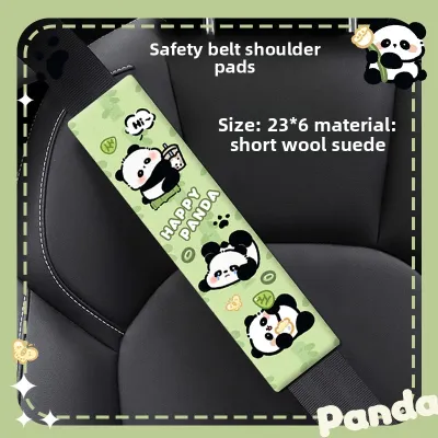 Adorable Panda Car Seat Belt Shoulder Protector Universal Decorative Automobile Safety Belt Protection Cover Four Seasons