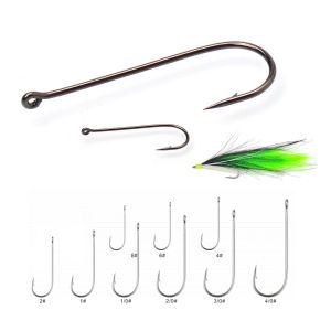 30PCS Ocean Fishing Aberdeen Long Shank Fishhook Lure Bait Streamer Fly Tying Freshwater Saltwater Fishing Tackle For Trout