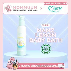MAMZ Lemon Baby Bath (125ml) - Natural Gentle Wash for Sensitive Skin | Mandian Bayi Lemon Halal