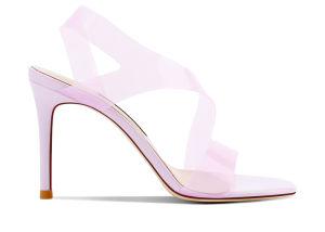 รองเท้าแตะส้นสูงหนังแท้แฟชั่นฤดูร้อน 2025 สำหรับผู้หญิง ทรงส้นบาง โปร่งใส สีเปลือก สไตล์นางฟ้า เซ็กซี่ รองเท้าแตะส้นสูงแบบสวมสบาย