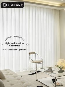 Elegant Luxury Beige Window Sheer Curtains