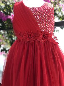 váy công chúa cho bé voan đính kim sa lễ phục dự tiệc cao cấp