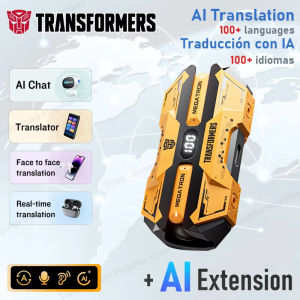 Transformers | New Transformers TF-T51 AI TWS Bluetooth V5.4 Earphones Real-time Translation With AI Chat Headphones Meeting Recording Earbuds