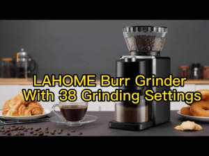 🎁LAHOME 38 Setting Electric Conical Burr Coffee Bean GrinderAdjustable Burr Mill Medium Fine Coffee Ground Maker For Brew Drip Coffee Espresso Coffee Latte Pour Over Drip Coffee Pour Over 磨豆机