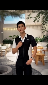 áo sơ mi áo sơ mi nam ngắn tay phong cách Hàn Quốc thiết kế kéo khóa cực chất  -  T42