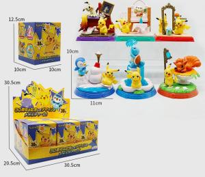 Funism | Pokemon 30th Anniversary Scene Blind Box Figure Pikachu Mimikyu Rowlet Piplup Vulpix Squirtle Collectible Desktop Ornament Gift