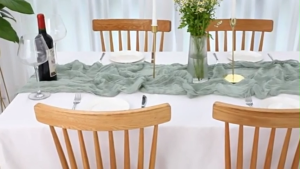 Cheesecloth Table Runner 90x300cm Semi Sheer Gauze Wedding Party Decor Washable Reusable