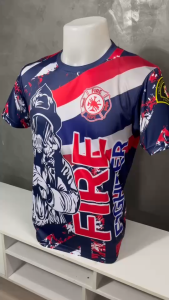 เสื้อพิมพ์ลายดับเพลิงแขนสั้นรหัสสินค้าf005