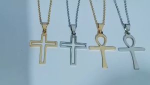 Ladamas Kalung Titanium Liontin Salib Anti Karat Kalung Harian KT180